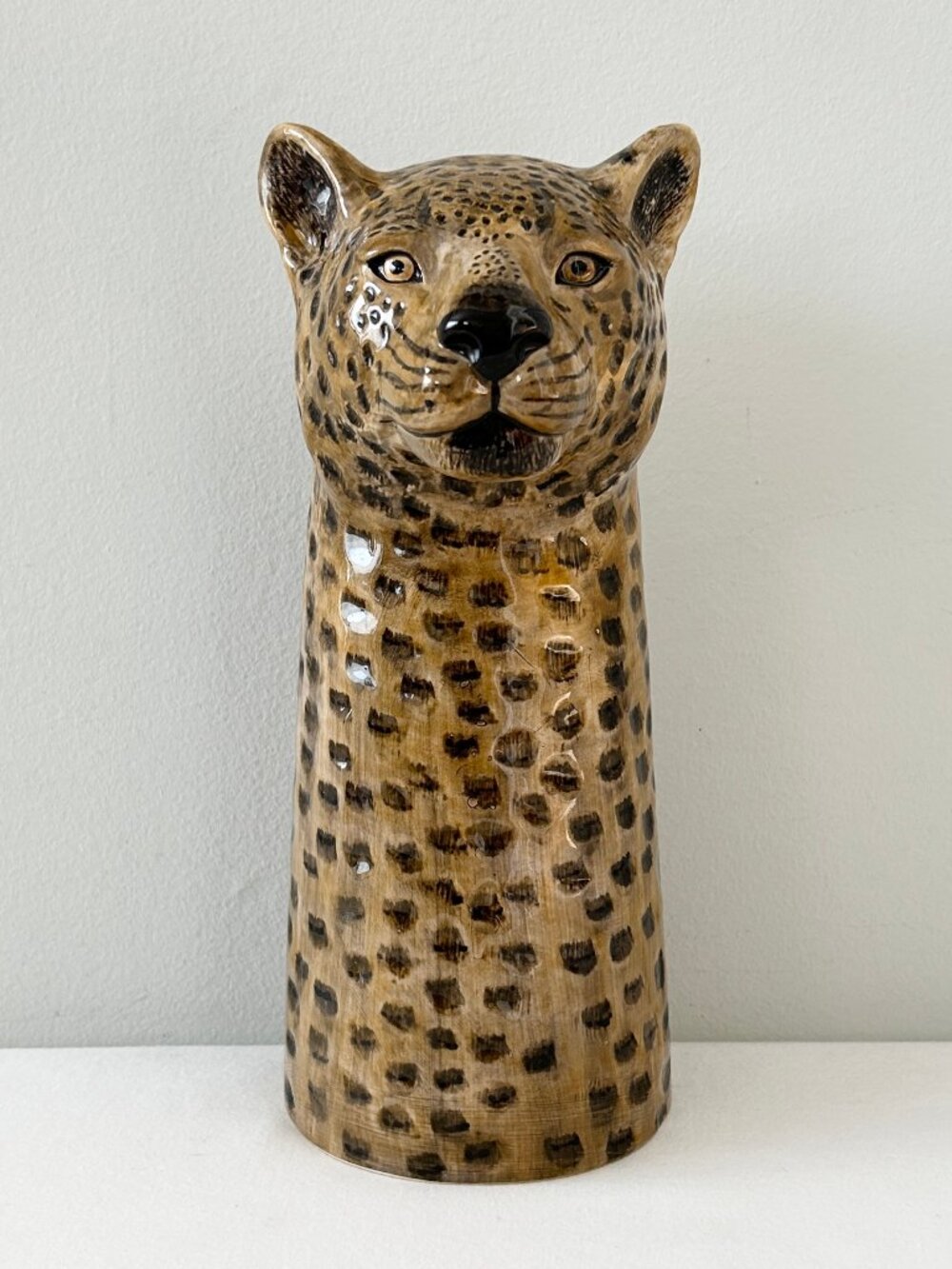 Quail Ceramics Leopard Vase Hand Painted Stoneware Anthropologie England NWT